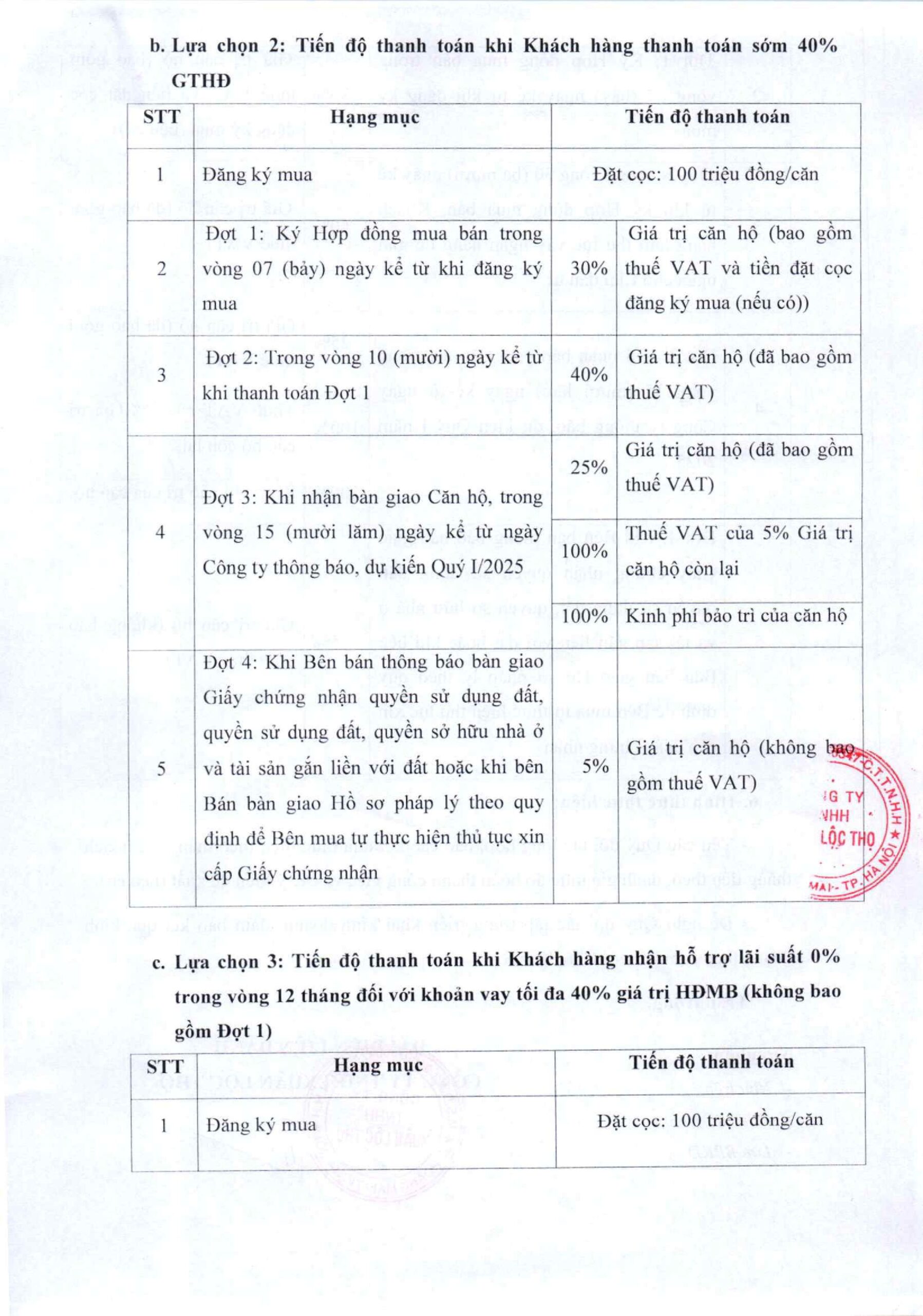 Chính sách bán hàng Chung cư Viha Complex