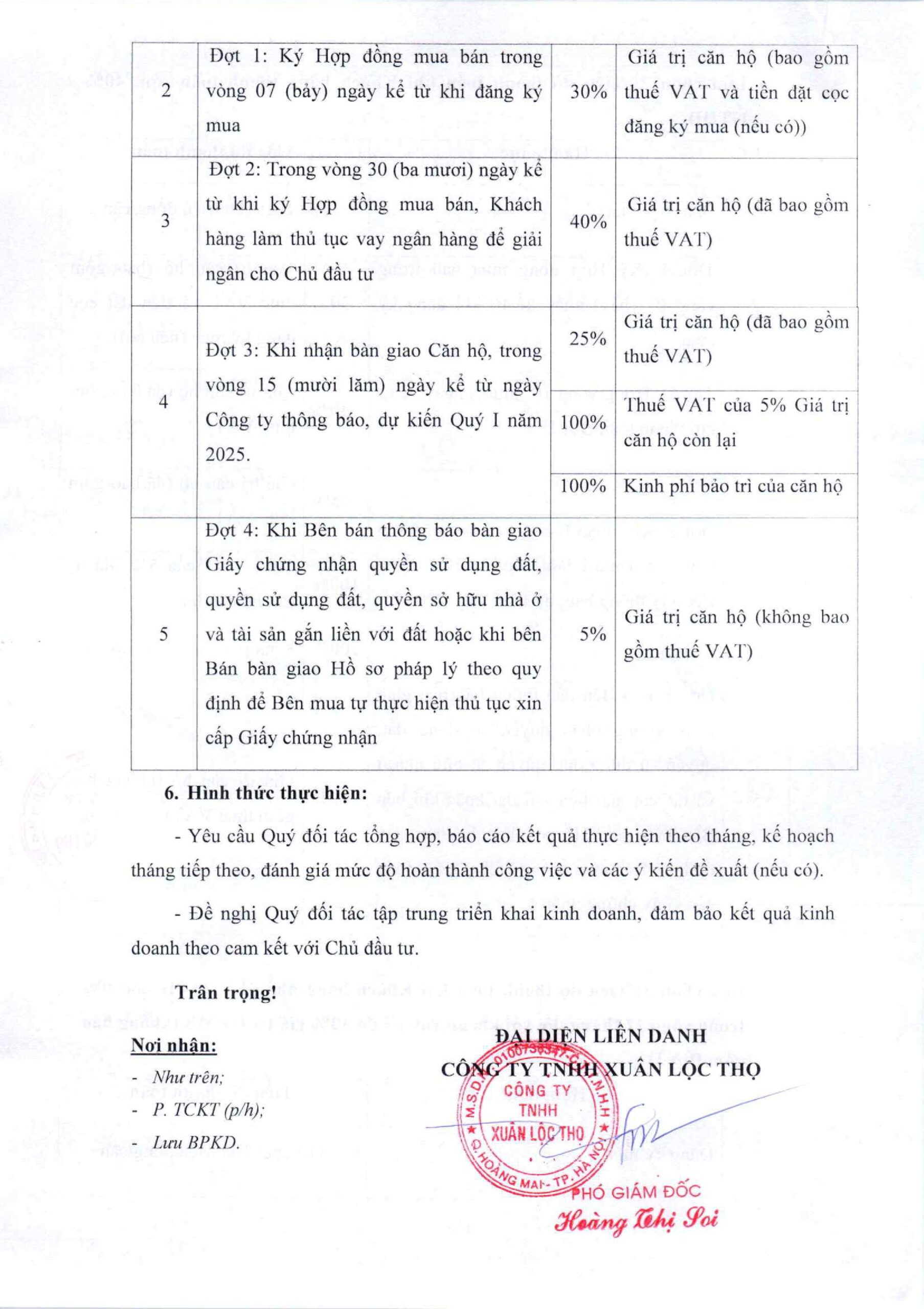 Chính sách bán hàng Chung cư Viha Complex